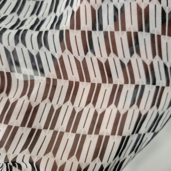 Jessica Simpson Blouse striped Chiffon Tie Waist Peasant Top - Picture 8 of 9